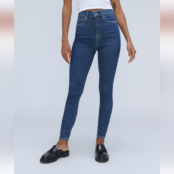 Everlane Denim - Everlane Way-High Skinny Jean Crop in Mid Blue